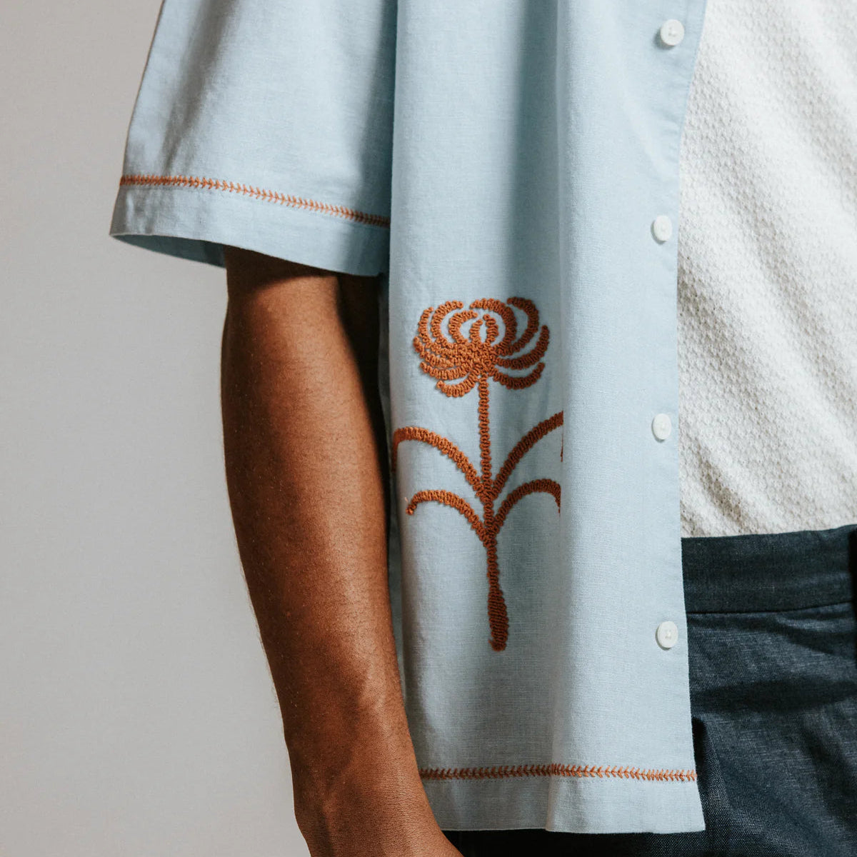 Keats Shirt in Dahlia Embroidery
