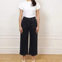 Simone Wide Crop Jeans in Dark