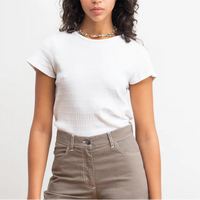 Miranda Pointelle Tee in White