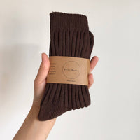 Ribbed Cotton High Socks