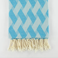 Prism Pattern Towel in Teal Blue