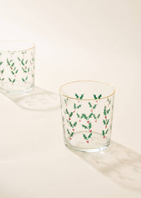 Holly Jolly 12.5 Ounce Glass Cup