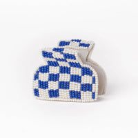 Gia Ivory + Lapis Checked Claw