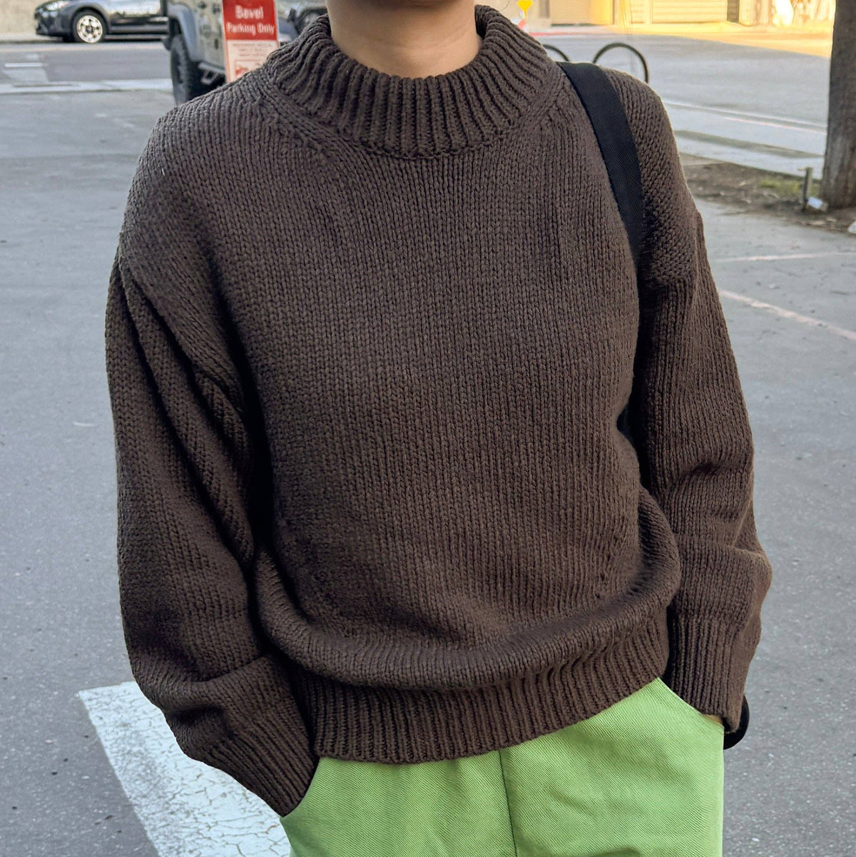 Zoe Cotton Sweater in Brown