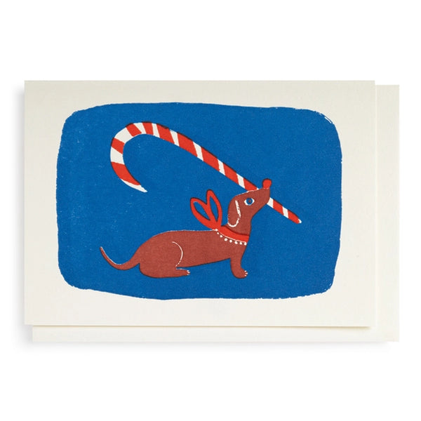 Candy Cane Dog Note Card