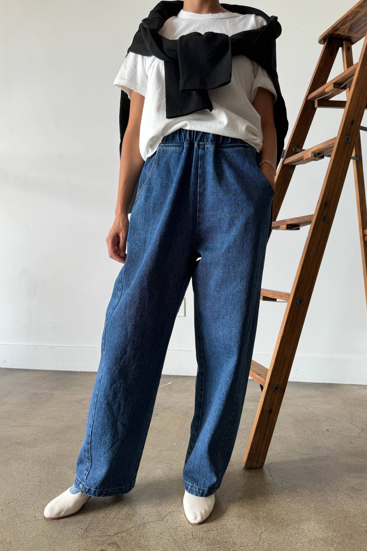 Long Arc Pants in Blue Denim