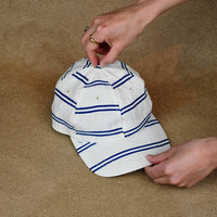 Ballpark Linen Stripe Cap in Navy