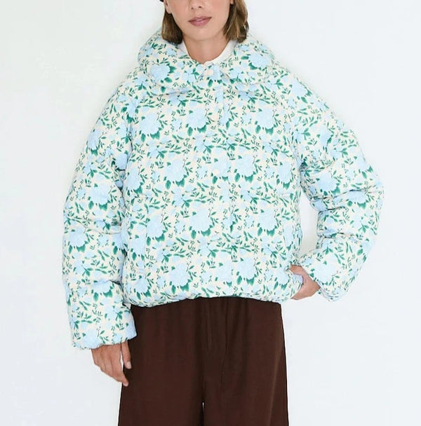 Small Roses Short Jacket in Light Cream