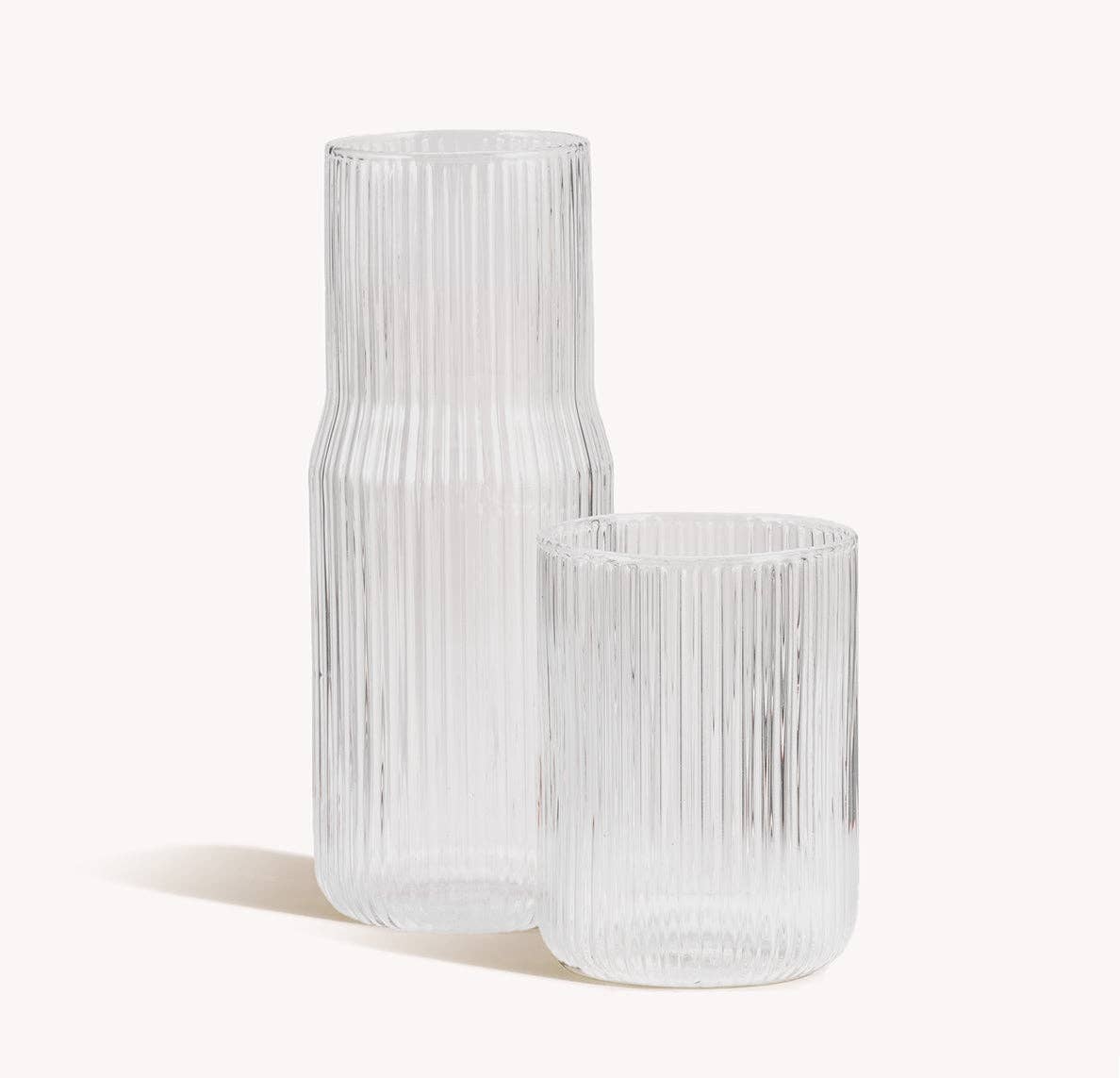 Ribbed Carafe in Clear