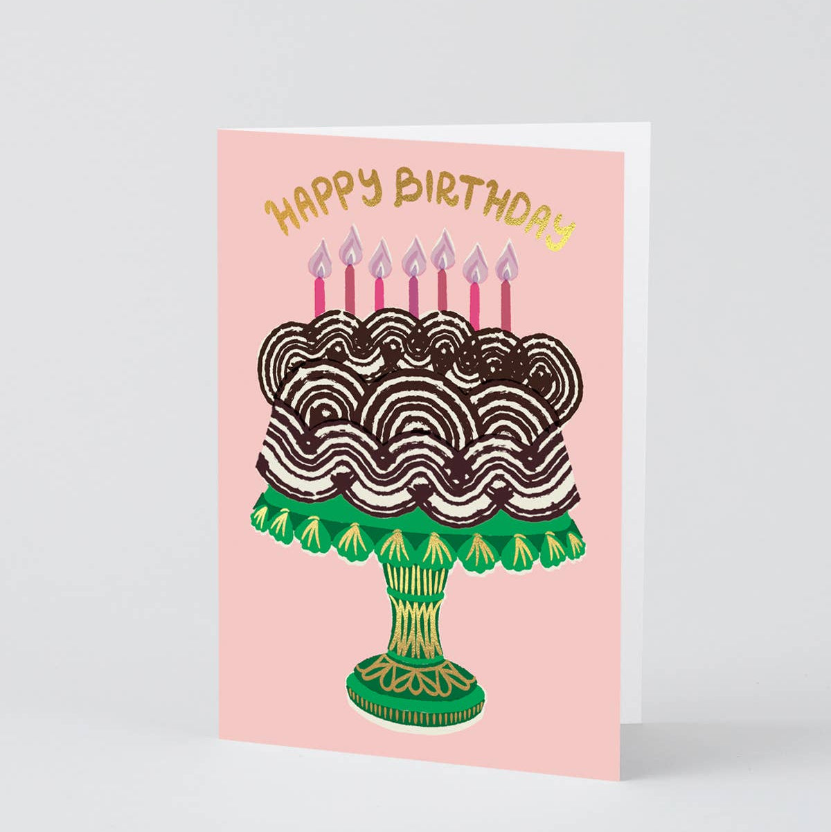 Cake & Candles Happy Birthday  Card