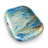 Marbled Pastel Blue Trinket Tray