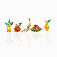 Tropical Fruit Stud Set - Gold