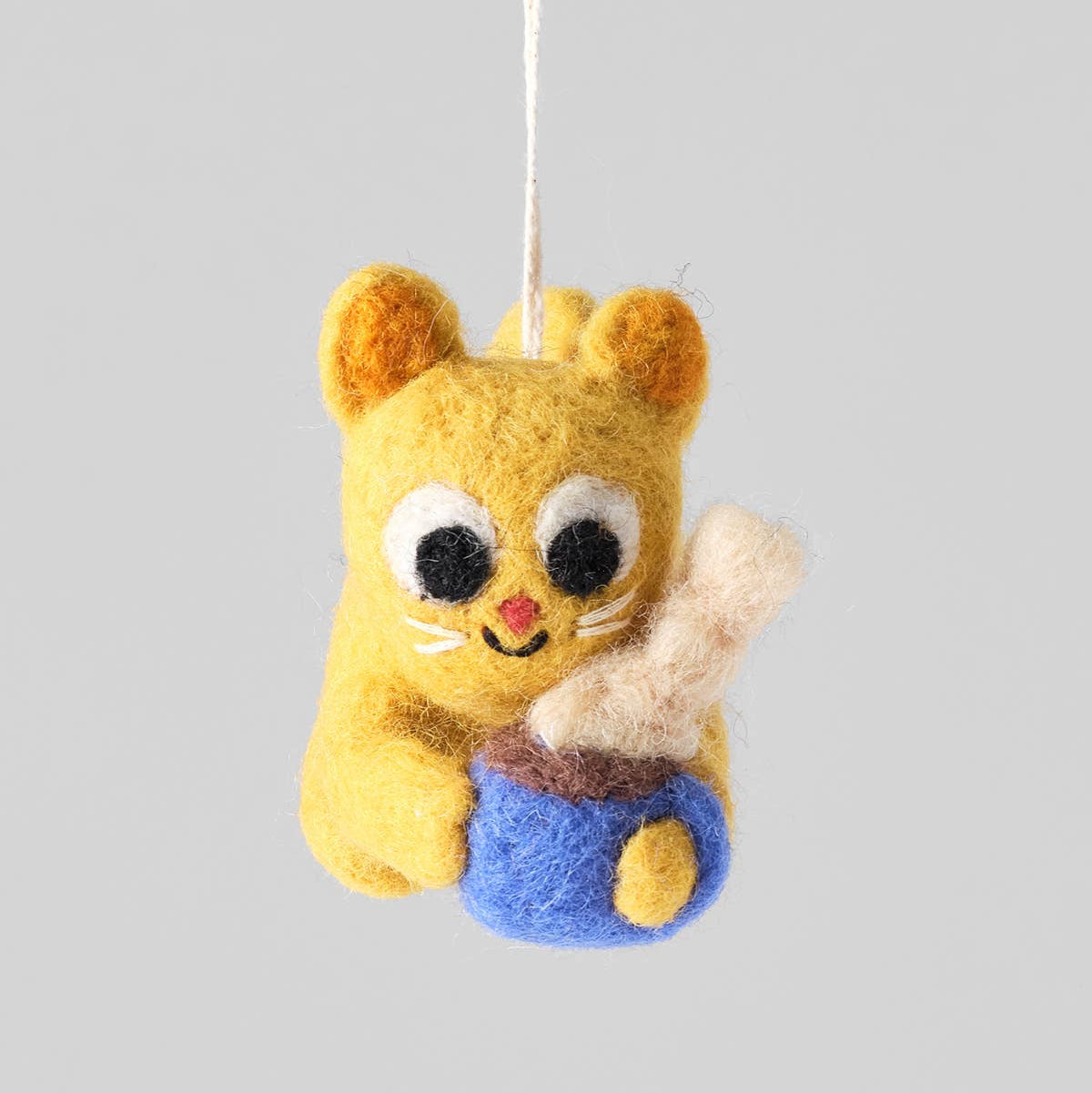 Chino, Cat and Mug Hanging Felt Ornament