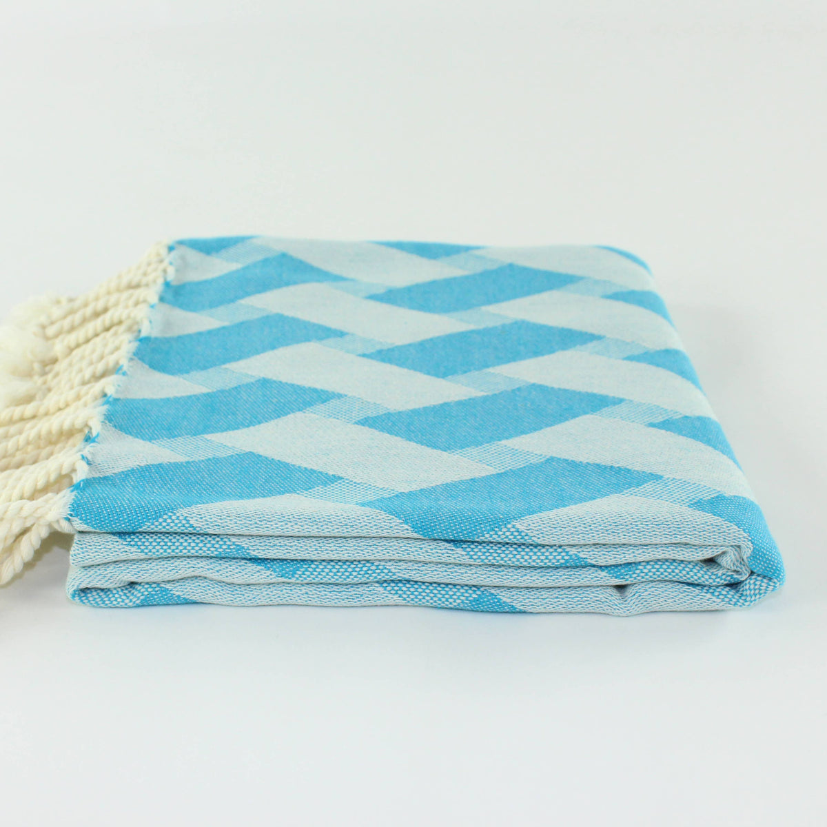 Prism Pattern Towel in Teal Blue