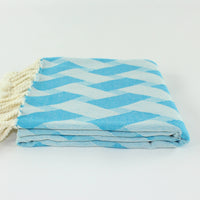 Prism Pattern Towel in Teal Blue