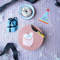 Happy Birthday Heart Cake Die Cut Card