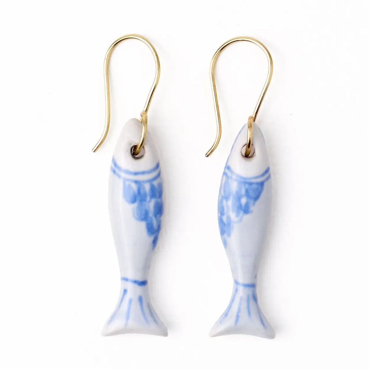 Danielle Fish Earring in Blue & White