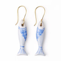 Danielle Fish Earring in Blue & White