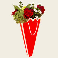 Red/Cream Scallop Bouquet Gift Bag