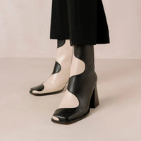 Blair Bicolor Ankle Boots in Black