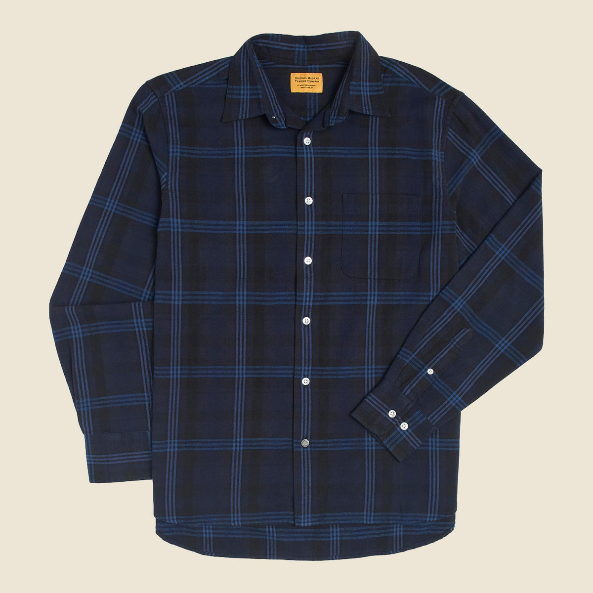 Winter Madras Weave Shirt in Blue Check