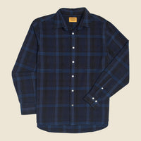 Winter Madras Weave Shirt in Blue Check