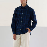 Winter Madras Weave Shirt in Blue Check