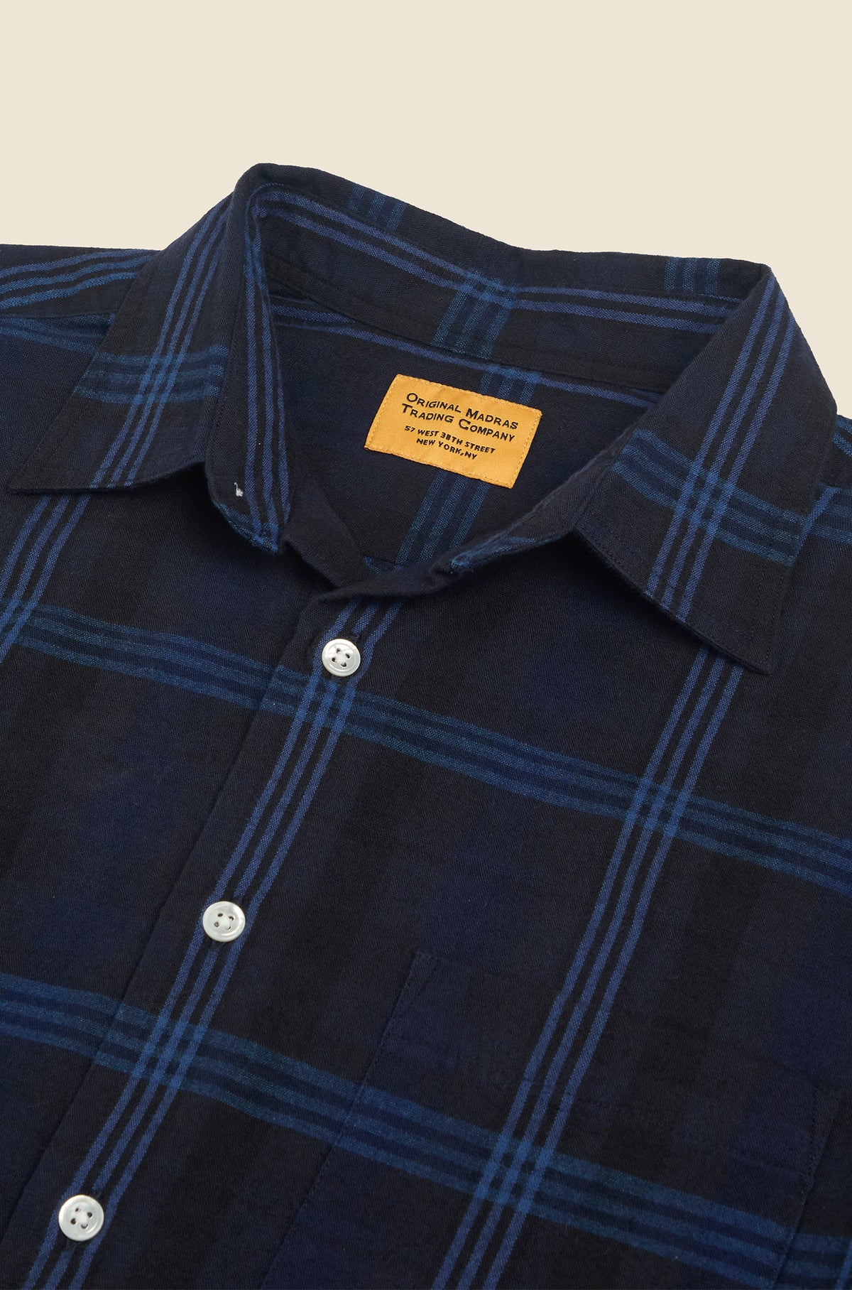 Winter Madras Weave Shirt in Blue Check