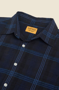 Winter Madras Weave Shirt in Blue Check
