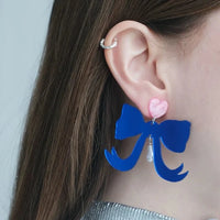 Bow Wow Earrings in Blue