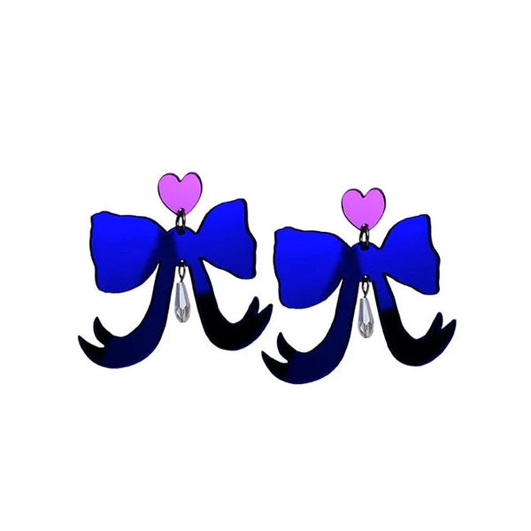 Bow Wow Earrings in Blue