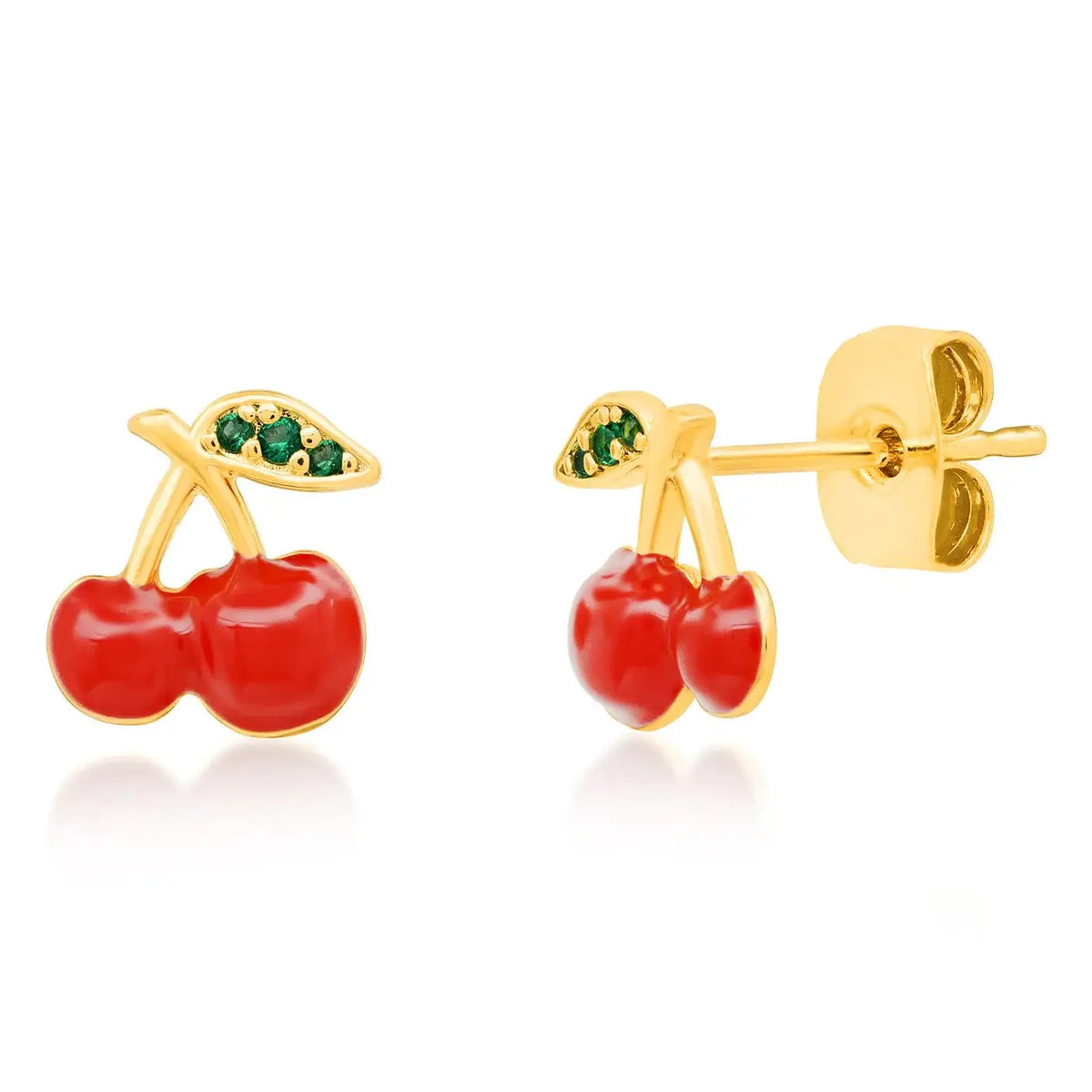 Red Enamel Cherry Earrings