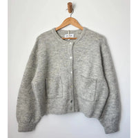 Amelie Alpaca Cardigan in Grey