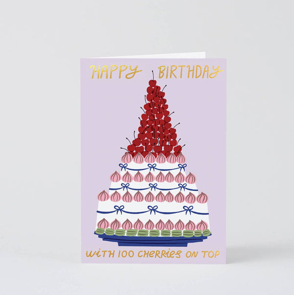 100 Cherries Happy Birthday Card