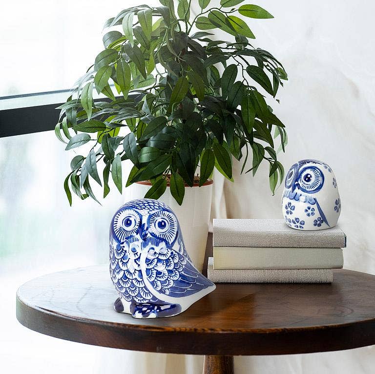 Blue & White Small Owl