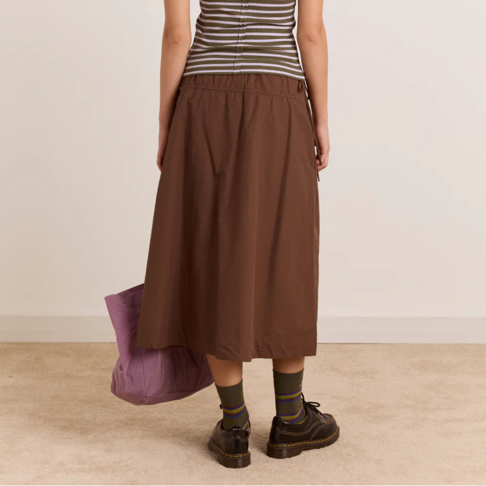 Caspia Midi Skirt in Choc