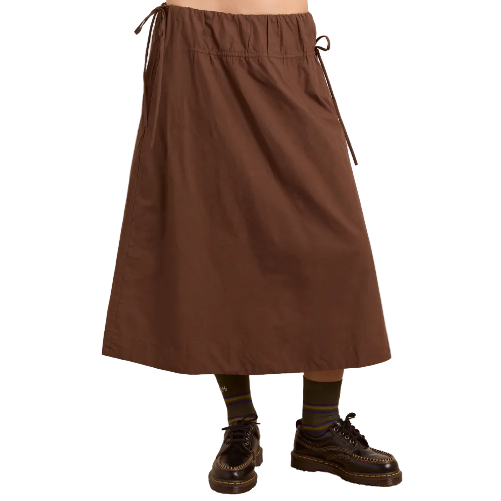 Caspia Midi Skirt in Choc