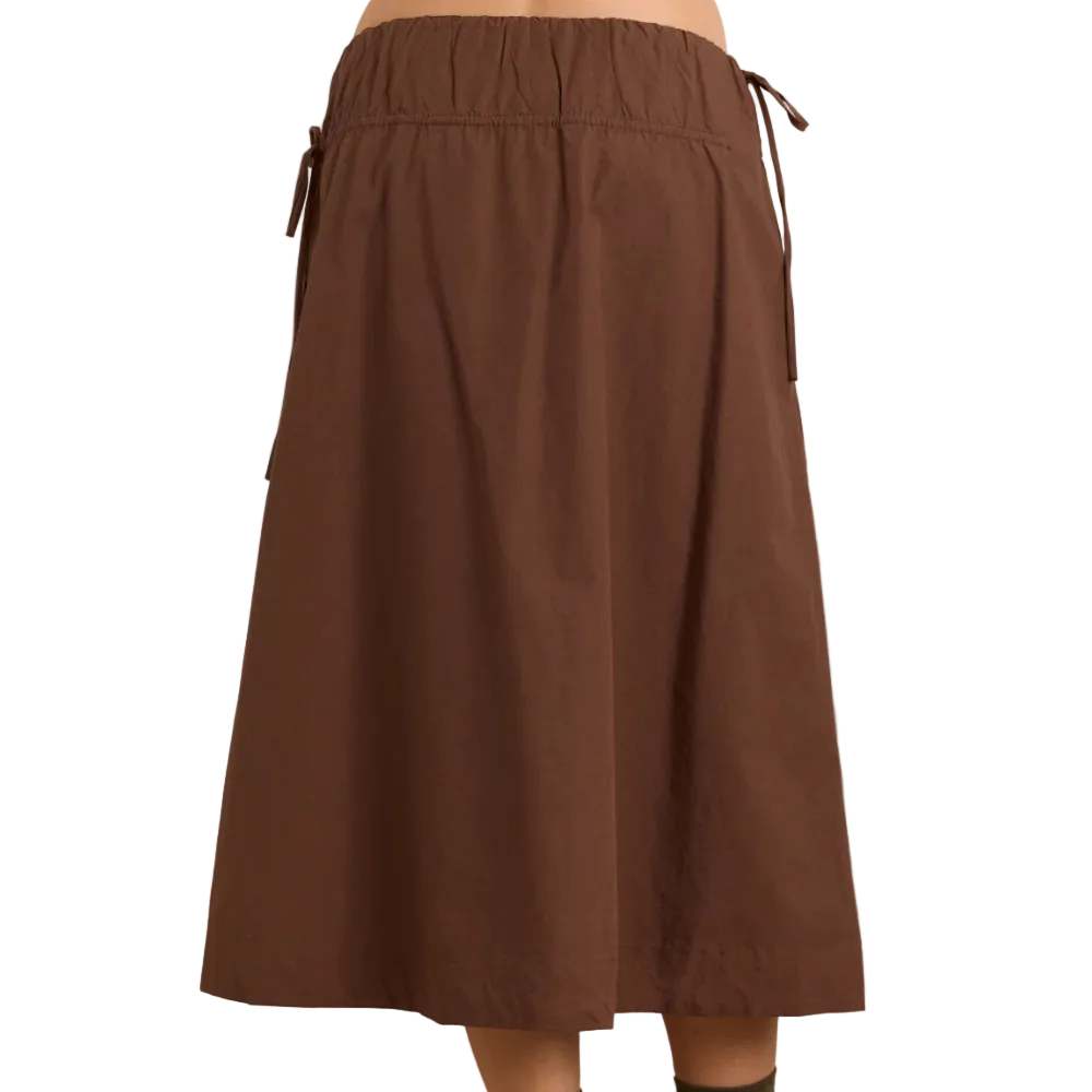 Caspia Midi Skirt in Choc