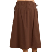 Caspia Midi Skirt in Choc