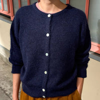 Ayla Mohair Cardigan in Navy