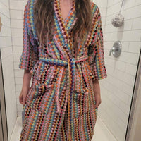 Rainbow Pom Pom Bath Robe