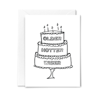 Older Hotter Wiser Cake Card