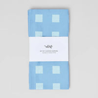 Squares Napkin Set Blue/Soft Aqua