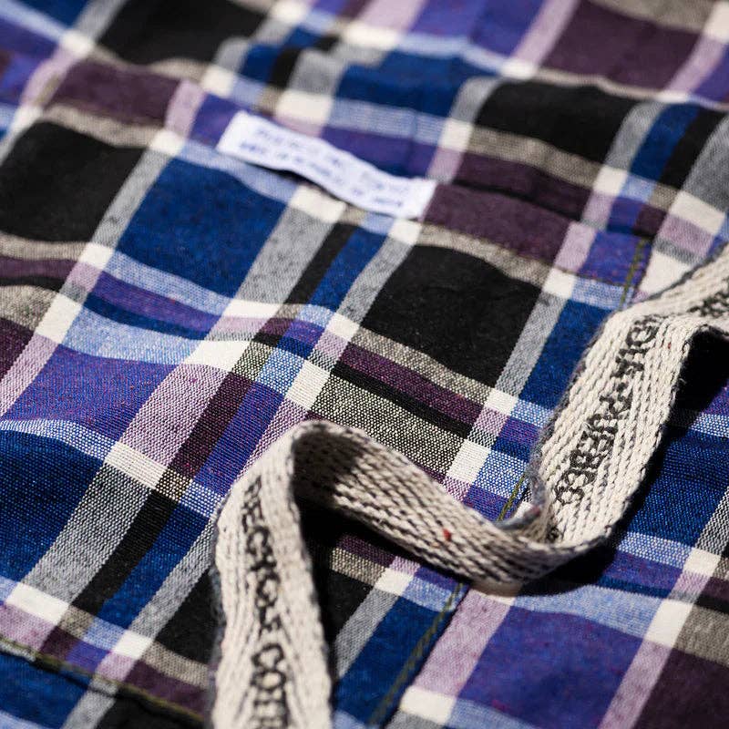 Recycled Cotton Blue Check Apron