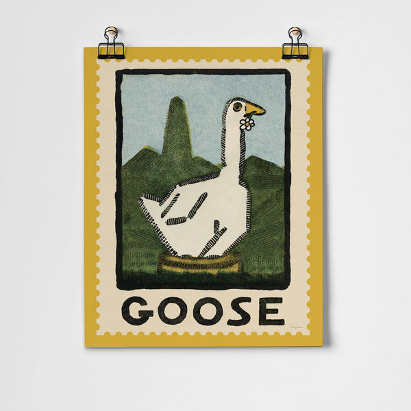 Goose Vintage Stamp Fine Art Print