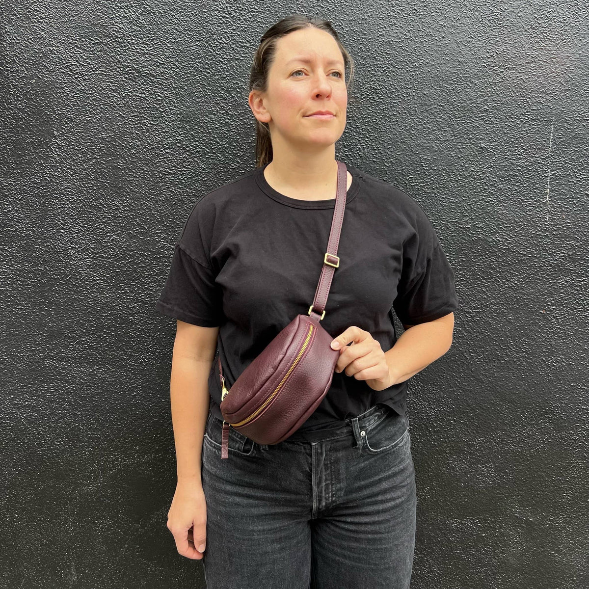 Bum Bag in Plum Leather