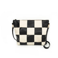 Patchwork Leather Mini Hobo Bag in Check