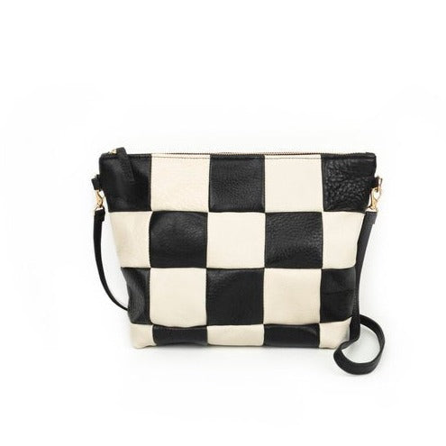 Patchwork Leather Mini Hobo Bag in Check