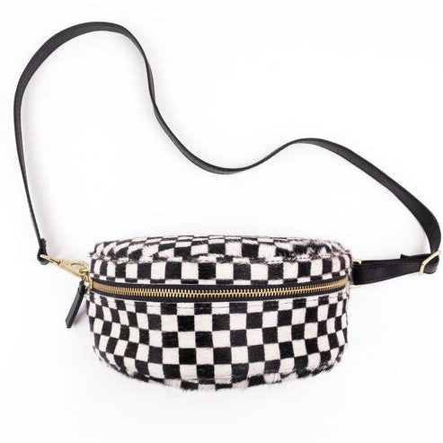 Cowhide Bum Bag in Checkered