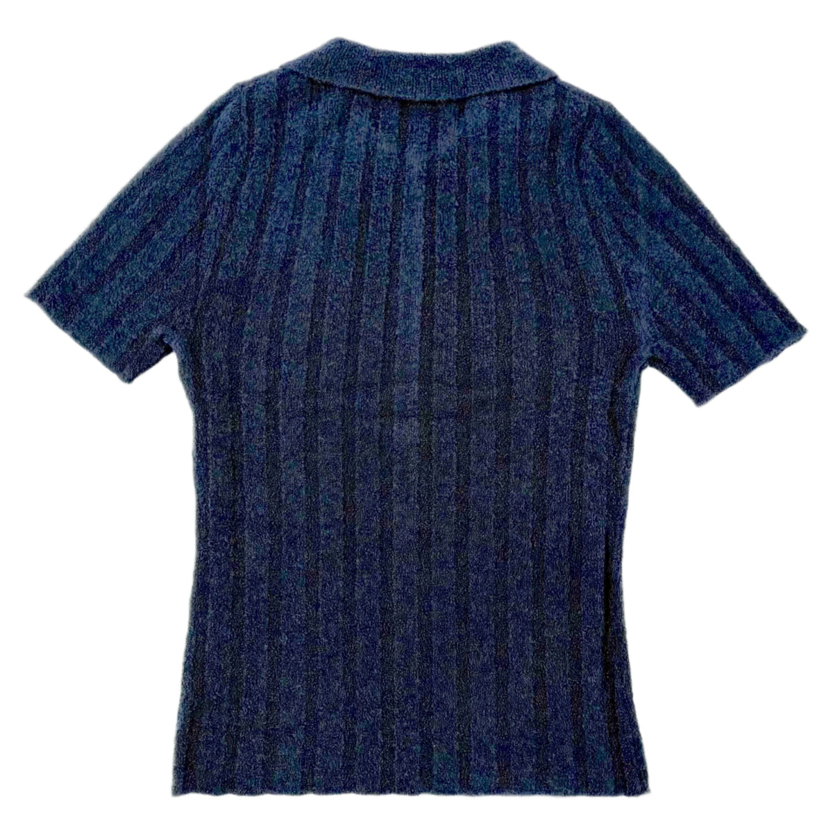 Collared Short Sleeve Knit in Navy